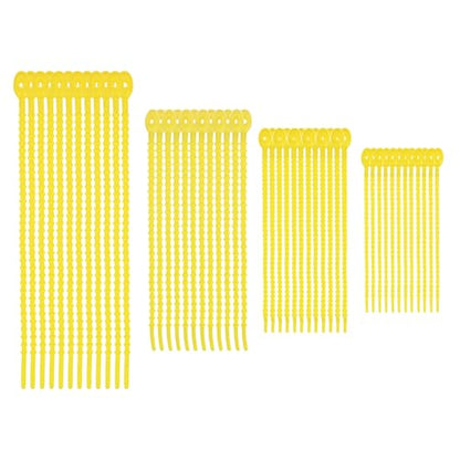 M METERXITY 24-Pack Adjustable Plant Ties, 4.7/5.9/6.7/8.2 Inch Silicone Flexible Multi-Function Garden Twist Tie for Crafts/Gift Wrapping/Gardening Plants, Reusable Support Twine [Yellow] - color: Yellow