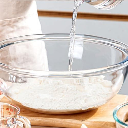 6.3Quart Large Glass Bowl for Bread Making-Glass Mixing Bowl for Sourdough Bread, Clear Breads Proofing Bowl with Covers, Ideal for Kitchen&Storage