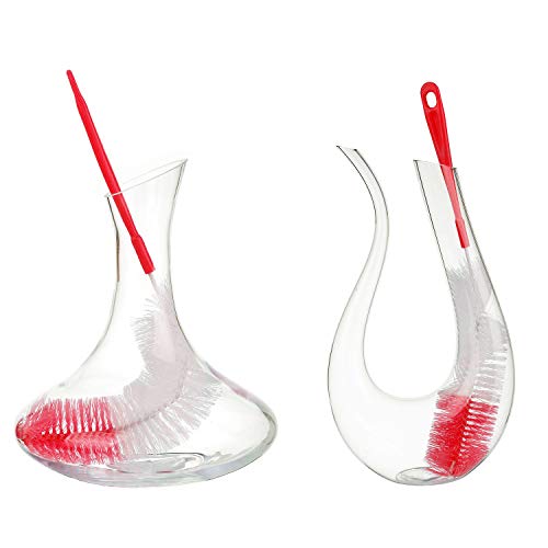 ALINK 16 inch Extra Long Red Bottle Cleaning Brush Cleaner for Washing Narrow Neck Beer/Wine/Thermos/Sport Well, Brewing Bottles, Hummingbird Feeder - color: Red