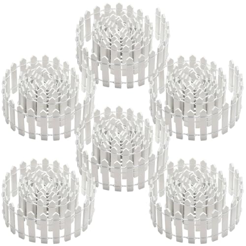 6 PCS 35 Inch Mini Christmas Garden Fence - color: 6 Pcs Pure White