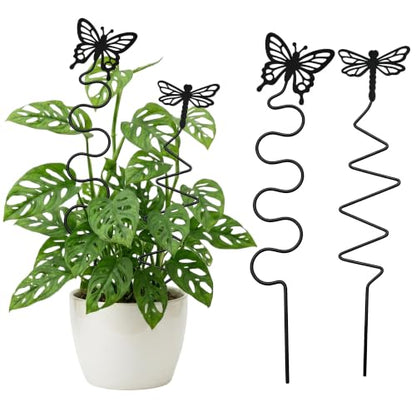 2 Pcs Butterfly Dragonfly Plant Trellis Indoor for Potted Plants | Mini Trellis, Plant Trellis Indoor, Pothos Plant Support, Monstera Trellis, House Plant Trellis, Climbing Plant Support