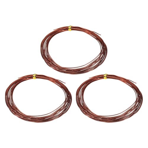 HARFINGTON 3 Roll Bonsai Wire 1mm Each Roll 16.4ft (5m) Anodized Aluminum Bonsai Wire for Gardening Tree Branch Fixing DIY Crafting, Bronze - color: Bronze, size: 1mm x 16.4 ft