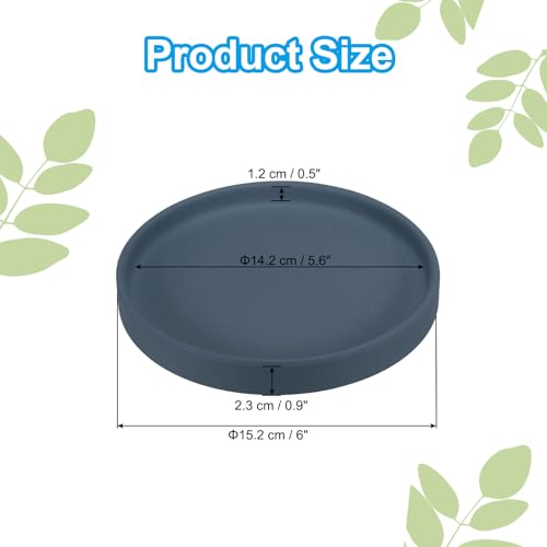 PATIKIL 6 Inch Round Ceramic Plant Saucer, Plant Saucer Tray Flower Planter Drip Tray for Indoors Outdoors Patio Balcony, Dark Blue - color: Dark Blue