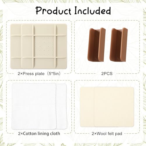 Lasnten 5 Inch Microwave Flower Press Kit Mini Plant Press for Kids and Adults Quick Pressing with Washable Cloth, Vibrant Color Retention for Crafts Pressed Flowers, DIY