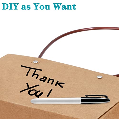 DEAYOU 10-Pack Kraft Paper Flower Gift Bags, Brown Bouquet Bag Box with Handle, Small Brown Paper Carrier Tote Bags with Waterproof Lining for Floral Arrangements, Party Favor, Ultra Thick
