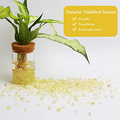 QICQDRAM Polished Gem Stones Rocks Citrine Crystals Chips Bulk Natural 1LB | Small Tumbled Stones Crystal Chips Bulk for Healing Crystals Fish Tank Gravel Vase Filler (405g/14.28oz) - color: Citrine, size: 1LB