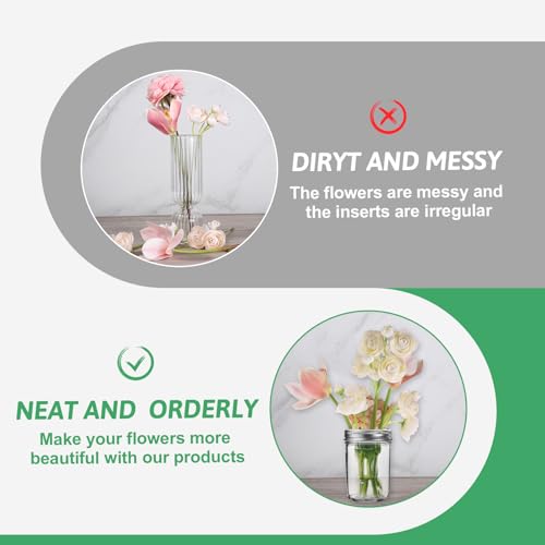 Metal Mason Jar Lid, 8 PCS Flower Jar Frog Lid Insert Floral Arrangement Supplies Floral Organizer Lids Insert with Square Grids Flower Arrangement Holder for Regular Mouth Mason Canning Jars - size: Small6.8cm