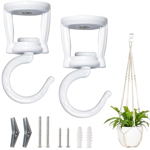 Mkono Ceiling Hooks for Hanging Plants 2 Pack Heavy Duty Metal Plant Hanger