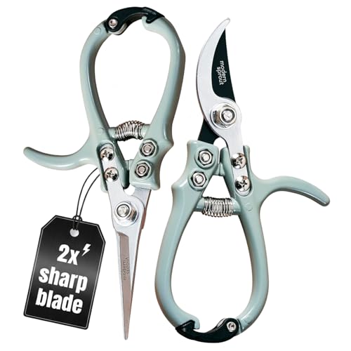 Modern Sprout Hand Pruners+Shears Set w/Blister - Gardening Tools - Sage - color: Sage
