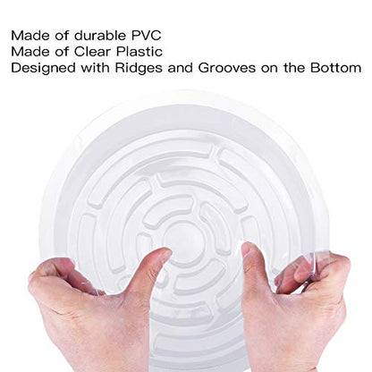 Rocutus Plant Saucer,20 Pack Plastic Plant Saucer Drip Trays Small Plant Plate Dish,Heavy Duty Clear Plastic Plant Saucers Flower Pot Tray Flower Pot Drip Pan for Indoor and Outdoor Plants (6 Inch) - size: 5.6 Inch