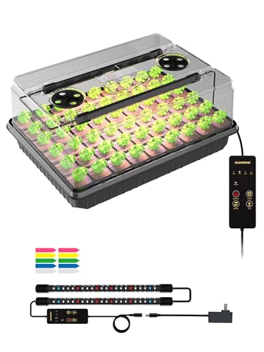 GLOWRIUM 54-Cell Seed Starter Tray with Full Spectrum Grow Light - style: 1-Pack