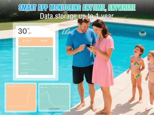 Raddy PT-5 Wi-Fi Smart Floating Pool Thermometer Sensor
