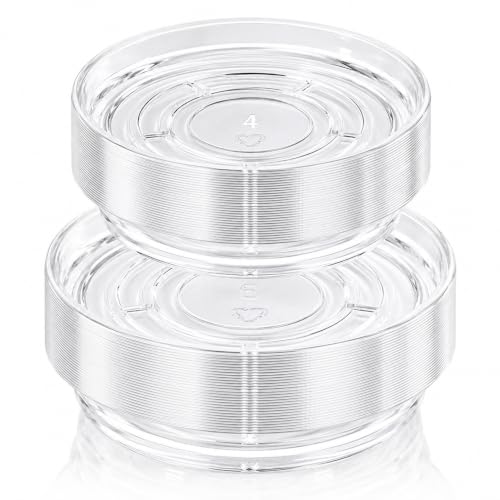 60 Pack Clear Plant Saucers for Indoors (4 6 Inch) Flower Pot Saucers for Potted Plants Plate Set Plant Trays for Indoors No Holes Plants Saucer Trays for Pots Drip Tray Plastic Tray for Succulent - color: Clear, size: 4 6 inch: 60 pcs