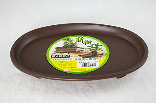 Yubonzai Japanese Oval Deluxe Plastic Humidity/Drip Tray for Bonsai Tree & House Indoor Plants - 9.5"/11.5" (9.5"x 6.5"x 1.25") - size: Out 9.5"x 6.5"x 1.25" / In 8.5"x 5.5"x 0.5"