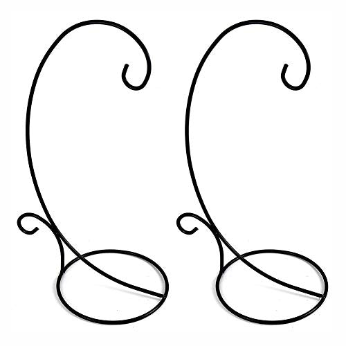 Ornament Display Stand Set of 2 Metal Stand Flower Pot Holder Rack for Hanging Glass Globe Air Plant Terrarium, Lantern, Witch Ball Wedding Decoration