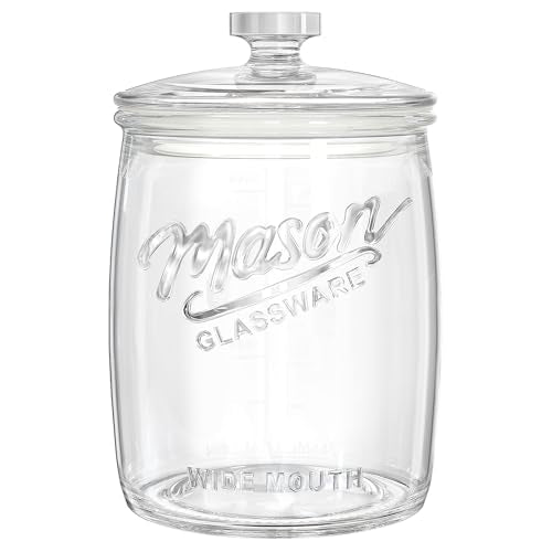 Folinstall 1 Gallon Glass Cookie Jar with Airtight Lid, Wide Mouth Canister - size: 1 Gallon/1 Pack
