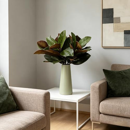Magnolia Artificial Leaves Branches, 3D Magnolia Stem Life-Like Faux Leaves Twigs for Indoor Vase Filling Home Office Hotel Table Decor, 6 Pack, 22 Inch - size: 22inch