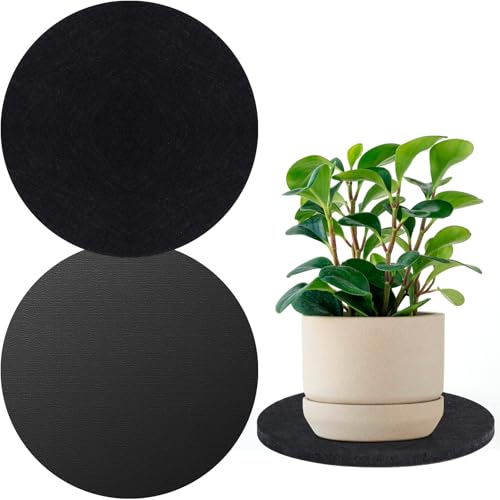 Plant Coaster Mat Reversible(Fabric/Leather),2Pcs Plant Coasters for House Plants Indoor & Outdoor,Household Products Absorbent/Waterproof(12inch) - size: 12 Inch