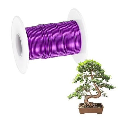 M METERXITY 1-Pack Bonsai Training Wire, 1mm x 49ft/15m Anodized Aluminum Bonsai Tree Wire for Fine Trunk/Gardening Branch/DIY Crafting [Purple] - color: Purple, size: 1mm x 49ft/15m