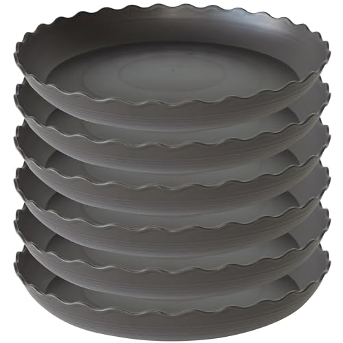 6 Pack of 6 inch Plant Saucer Plant Tray, Plastic Plant Saucer, Heavy Duty Plant Tray for Pots, Plant Saucers for Indoors Planter, Garden Water Plate Bowls for Gallon Grow Bags (Brown) - color: Brown, size: 6" (6 pack)