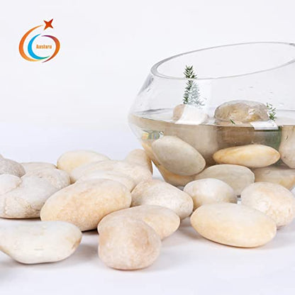 11LB Stones Pebbles River Rocks, 100% Natural Hand-Picked Premium Decorative Pebbles, Ideal for Garden Landscaping, Home Decor, Aquariums, Painting, Crafting and Gifts, Cream White - size: 11 Pounds, style: Cream White