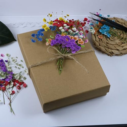 9 Mixed Color 90 Branches Babys Breath Flowers Set,Real Gypsophila Natural Dried Pressed Flowers,for Resin Candle Crafts Scrapbooking Bookmark DIY Nails Jewelry , Plant Herbarium +1 Tweezers - size: 90pcs