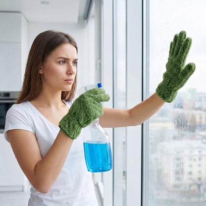 Amabro Microfiber Gloves for Plants Dusting, Reusable Cleaning Dusters