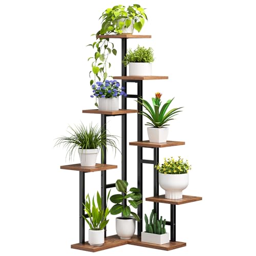 HOOBRO Corner Plant Stand Indoor, 7-Tier Plant Shelf for Indoor Plants