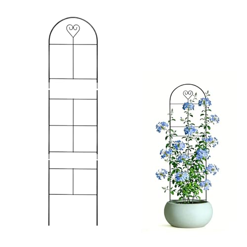 46.6" Metal Garden Trellis, 3-Section Plant Trellis for Climbing Plants Indoor & Outdoor, Plant Support for Large Pots, Grow Bags & Raised Beds, Roses, Tomato Plants & Vines, 1 Pack, Black - color: Black