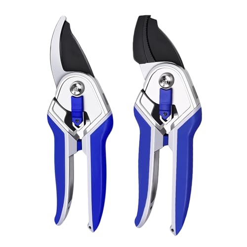 Garvee 2 Pack Pruning Shears for Gardening, Garden Shears Set Trimming Scissors Branch Cutter Garden Bypass Lopper and Tree Trimmer, Gardening Tools for Plant Care Enthusiasts