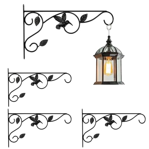 12 Inch 4 Pack Heavy-Duty Metal Plant Hanger Hooks for Wall,Outdoor/Indoor - size: 4 Pack - 12 inch