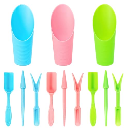 12PCS Plastic Soil Scoop for Indoor Plants, Succulent Garden Tool | Succulent Soil Scoop, Care Plastic Kit, Colorful Mini Garden Tool Set for Flower, Planting, Transplanting, Weeding