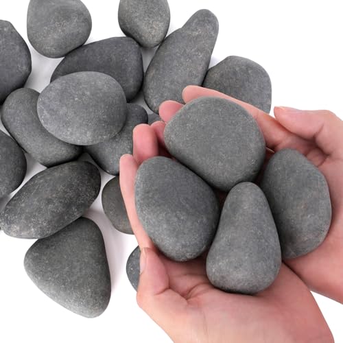 20 lbs Rocks for Outdoor Landscaping, 2-3" Decorative Planter Rocks - color: Black, size: 20 lbs, 2-3 Inch
