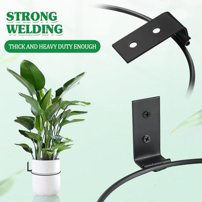 Flower Pot Holder Wall Planter Ring Hanger Metal Wall Plant Hanging Pot Holder Mounted Hanging Bracket for Indoor Outdoor Home Garden Plant Flower Display, Black(6 Pcs,6 Inch) - size: 6 Inch