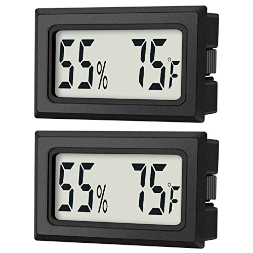 Mini Digital Thermometer 2-Pack Hygrometer Indoor Humidity Monitor Temperature Humidity Gauge Meter with Fahrenheit (℉) for Greenhouse, Garden, Cellar, Closet Etc by DWEPTU
