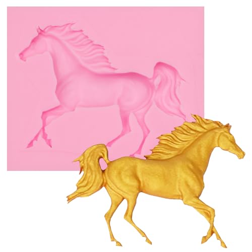 Horse Chocolate Mold Horse Fondant Mold, Running Horse Silicone Candy Mold for Cake Decoration Cupcake Topper Cake Polymer Clay Crafts Epoxy Resin - color: CRR-68