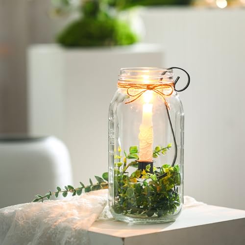 Mason Jar Taper Candle Holder Insert, 2 Pack Farmhouse Iron Hook Candle Holders for 2qt Jars, Rustic Vintage Wedding Table Centerpiece, Fall Home Decor Fit Glass Vases(3 x 7) - size: 3x7