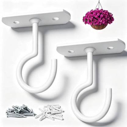2Pack 2.5in Ceiling Hooks for Hanging Plants White - color: White, size: 2.5In 2Pack