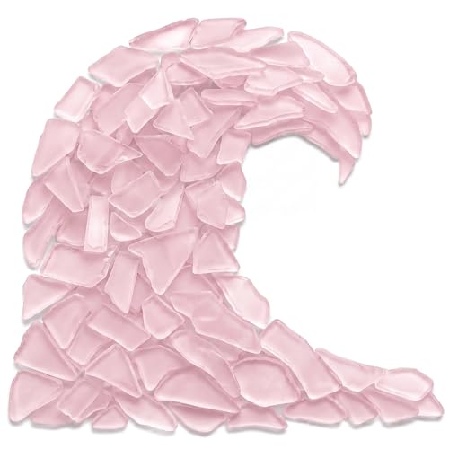 Sea Glass for Crafts – 11oz Pink Sea Glass Decor, Tumbled Seaglass, Beachglass for Crafts, Seaglass for Beach Accents, Coastal DIY Supply, Nautical Vase Filler - size: 11 Ounces