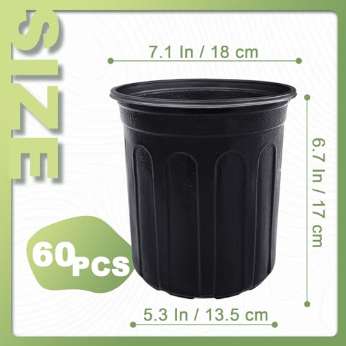 Anyumocz 60 Pcs 1 Gallon Flexible Plant Nursery Pots,Thickened Soft Plastic Seedling Pot with Holes,Flower Plant Container for Succulents,Cuttings,Transplanting,Home Garden(Black) (Pack of 3) - size: 60 Pieces 1 Gallon (Pack of 3)