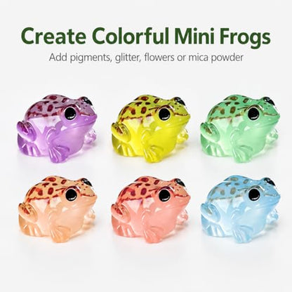 6-Cavity Tiny Frog Resin Mold, Mini Animal Silicone Mold for Epoxy Casting - color: frog-6cav
