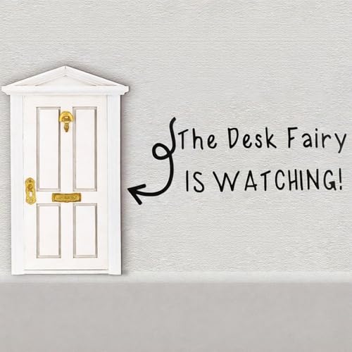 WinnerWhy The Desk Fairy is Watching Classroom Decoration Desk Fairy Door with Sticker Accessories Classroom Management for Teacher Student Decor(White) - color: White