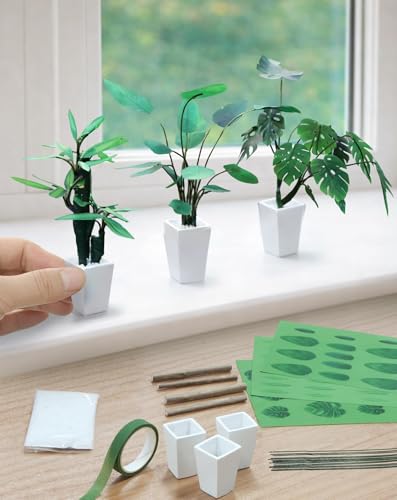 iLAND Crafts for Teens Girls Adult Women DIY Miniature Plants Craft Kits for Beginners Crafting Kits for Teens 14-16 Girls Mini Décor 1/12 Scale Accessories Making Set Crafty Gift Small