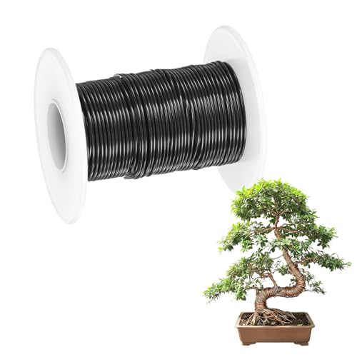 M METERXITY 1-Pack Bonsai Training Wire, 1mm x 49ft/15m Anodized Aluminum Bonsai Tree Wire for Fine Trunk/Gardening Branch/DIY Crafting [Black] - color: Black, size: 1mm x 49ft/15m