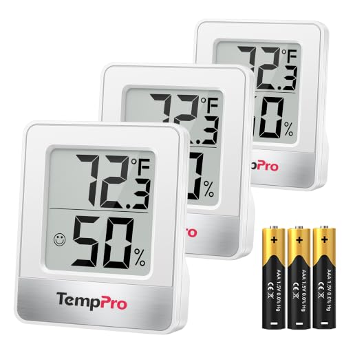 TempPro TP49 3 Pack Digital Hygrometer Indoor Thermometer - color: Digital Indoor Thermometer
