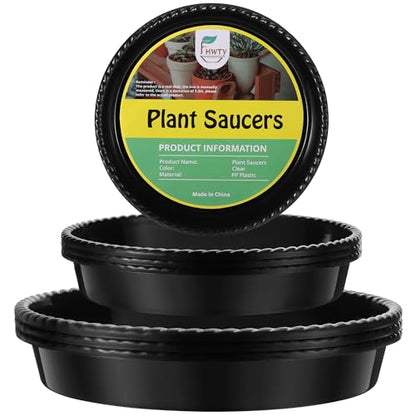 9 Pack of 5''& 7''& 9'' Plant Saucer Drip Trays, Plant Tray for Pots | Plastic Plant Saucer, Made of Thicker & Stronger Plastic with Large Capacity Design Black（5 Inch x3+7 Inch x 3+9 Inch x 3） - color: Black, size: 5" 7" 9" Mix
