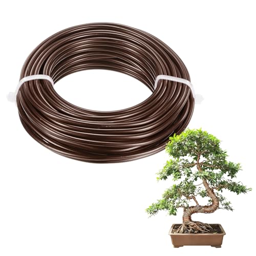 M METERXITY 1-Pack Bonsai Training Wire, 3mm x 33ft/10m Anodized Aluminum Bonsai Tree Wire for Gardening Branch/Fine Trunk/DIY Crafting [Dark Brown] - color: Dark Brown, size: 3mm