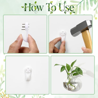 Wall Propagation Planters, 4 Pack Oblate Hanging Plant Holder Vase - size: 5.1"L x 2.4"W x 5"H