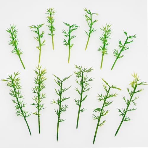 Woohome Model Miniature Bamboo Trees, Green Plastic Bamboo Trees for Building Model, Home Miniature Landscape Landform Diorama Project, 100 PCS, 2.36’’ and 3.15’’ - color: 100pcs 8cm