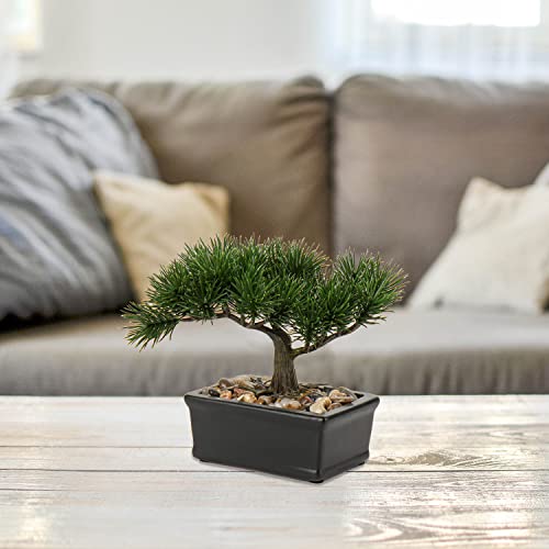 Artificial Bonsai Tree Juniper Faux Plants Indoor Small Fake Plants Decor with Ceramic Pots for Home Table Office Desk Bathroom Shelf Bedroom Living Room Farmhouse Decorations - style: 6" Cedar